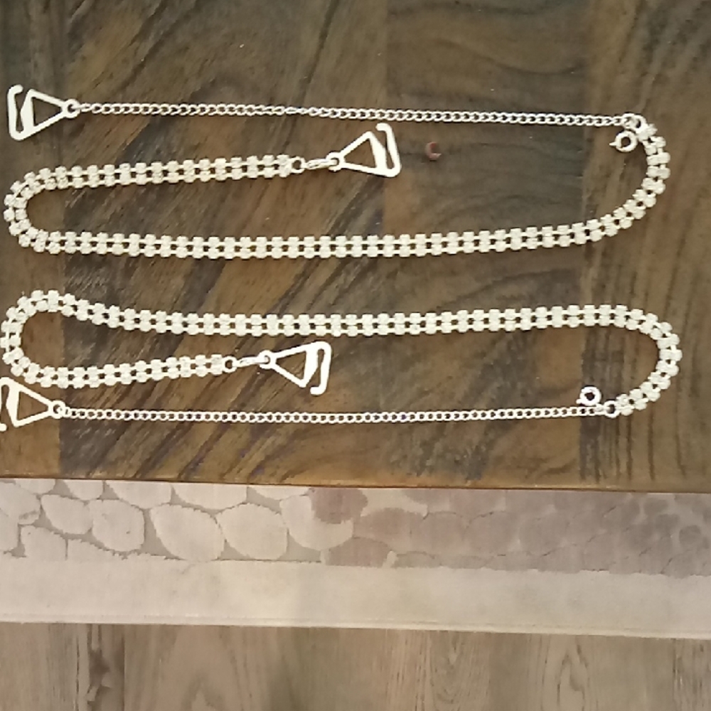 Elegant Crystal Bra Straps With Silver Chain